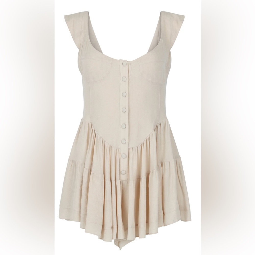NEW Vanessa Mooney Elisabeth Romper Ivory Small - Picture 4 of 4